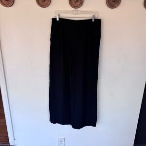 A new day black high rise pleated gauze wide leg pants size 12